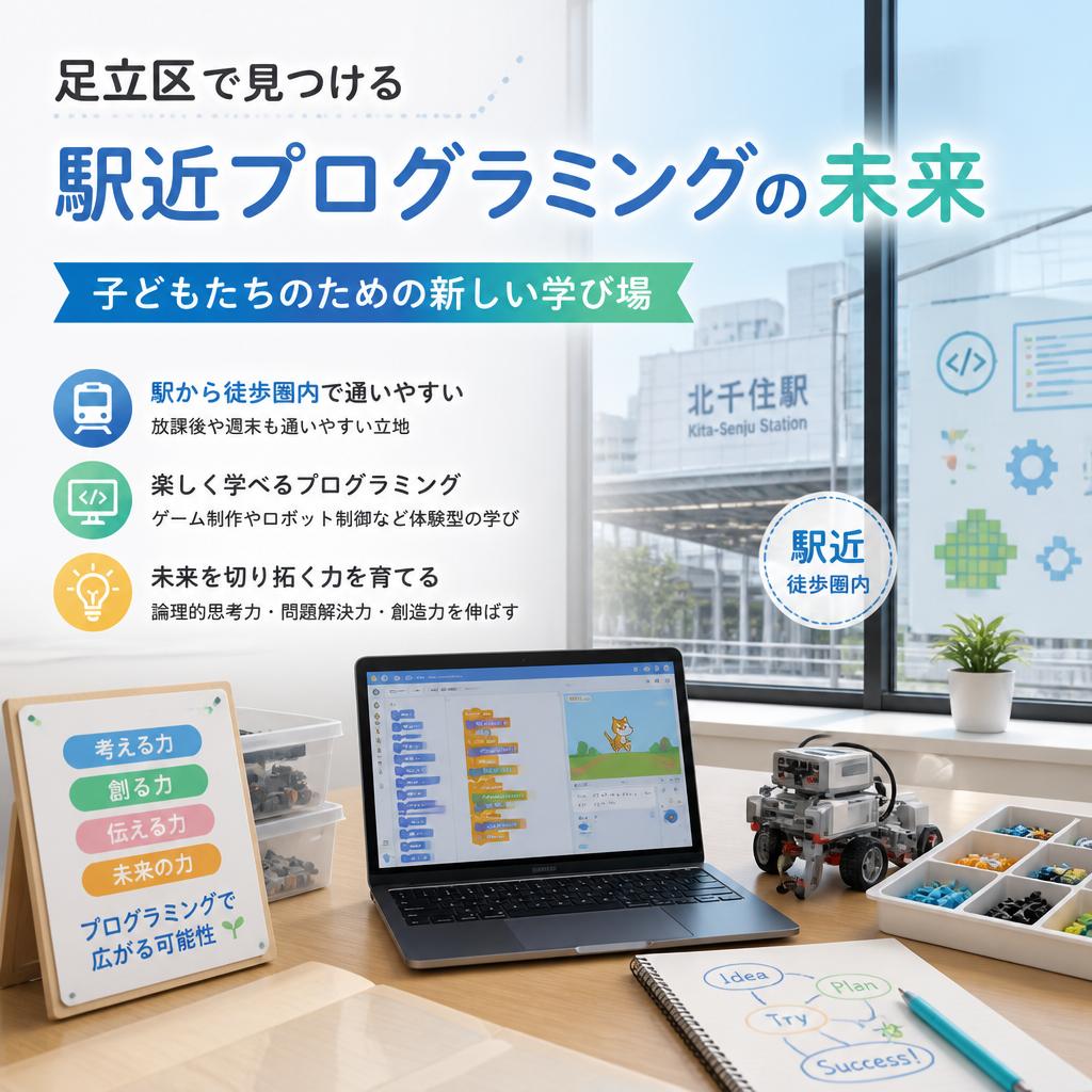 足立区で見つける駅近プログラミングの未来 – 子どもたちのための新しい学び場