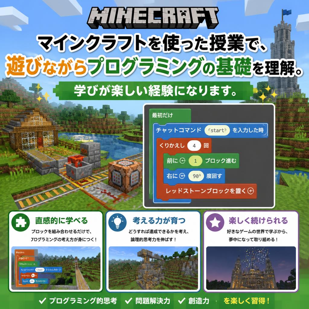 マインクラフトで楽しく学ぶ！
