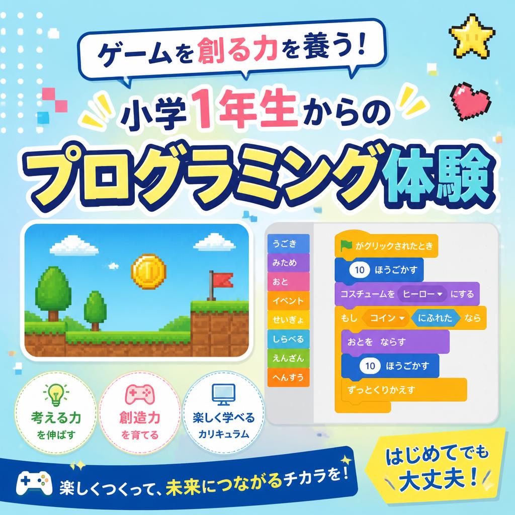 ゲームを創る力を養う！小学1年生からのプログラミング体験