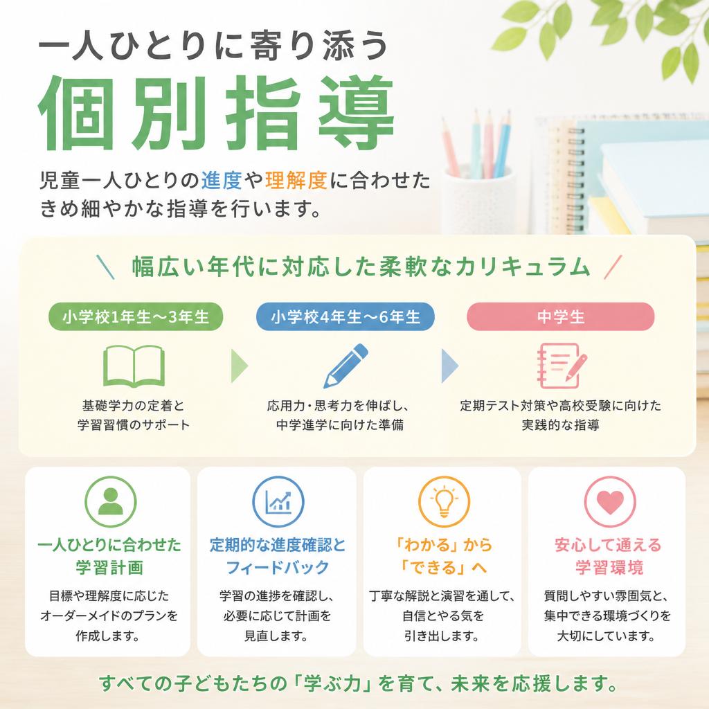 個別対応のカリキュラム