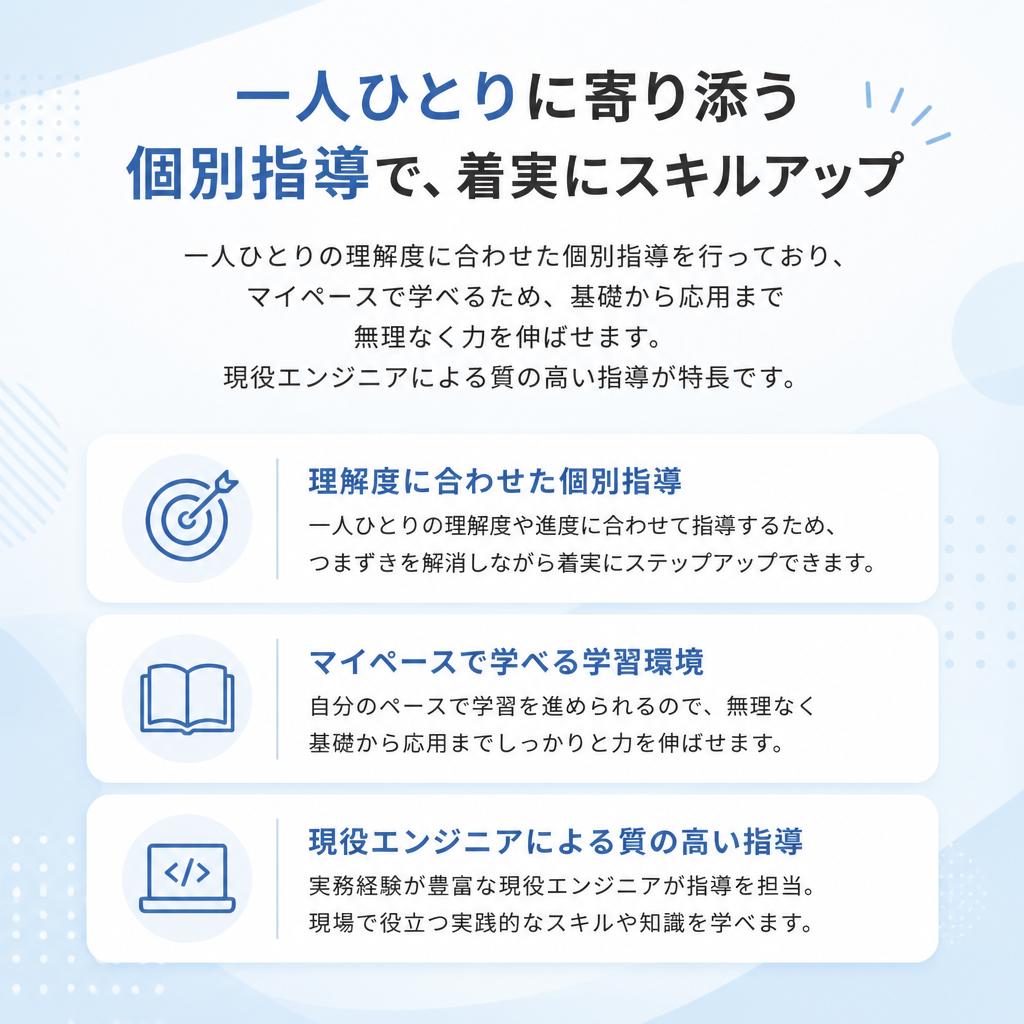 個別サポートで成長を促進