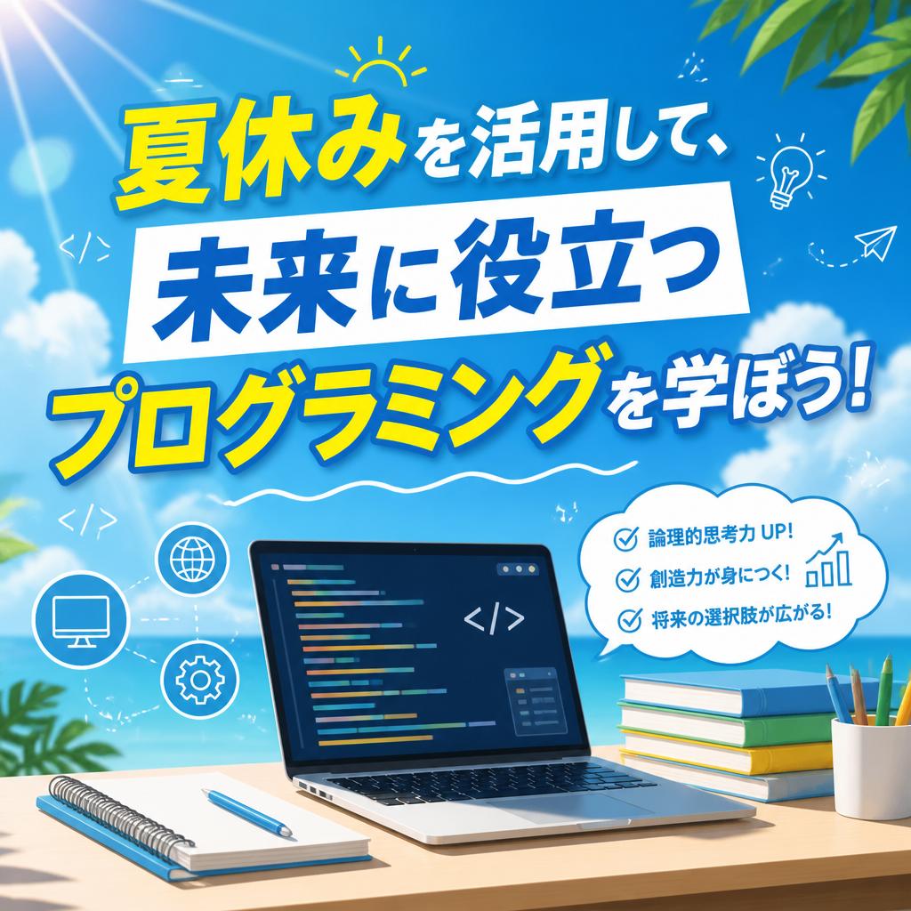 夏休みを活用して、未来に役立つプログラミングを学ぼう！