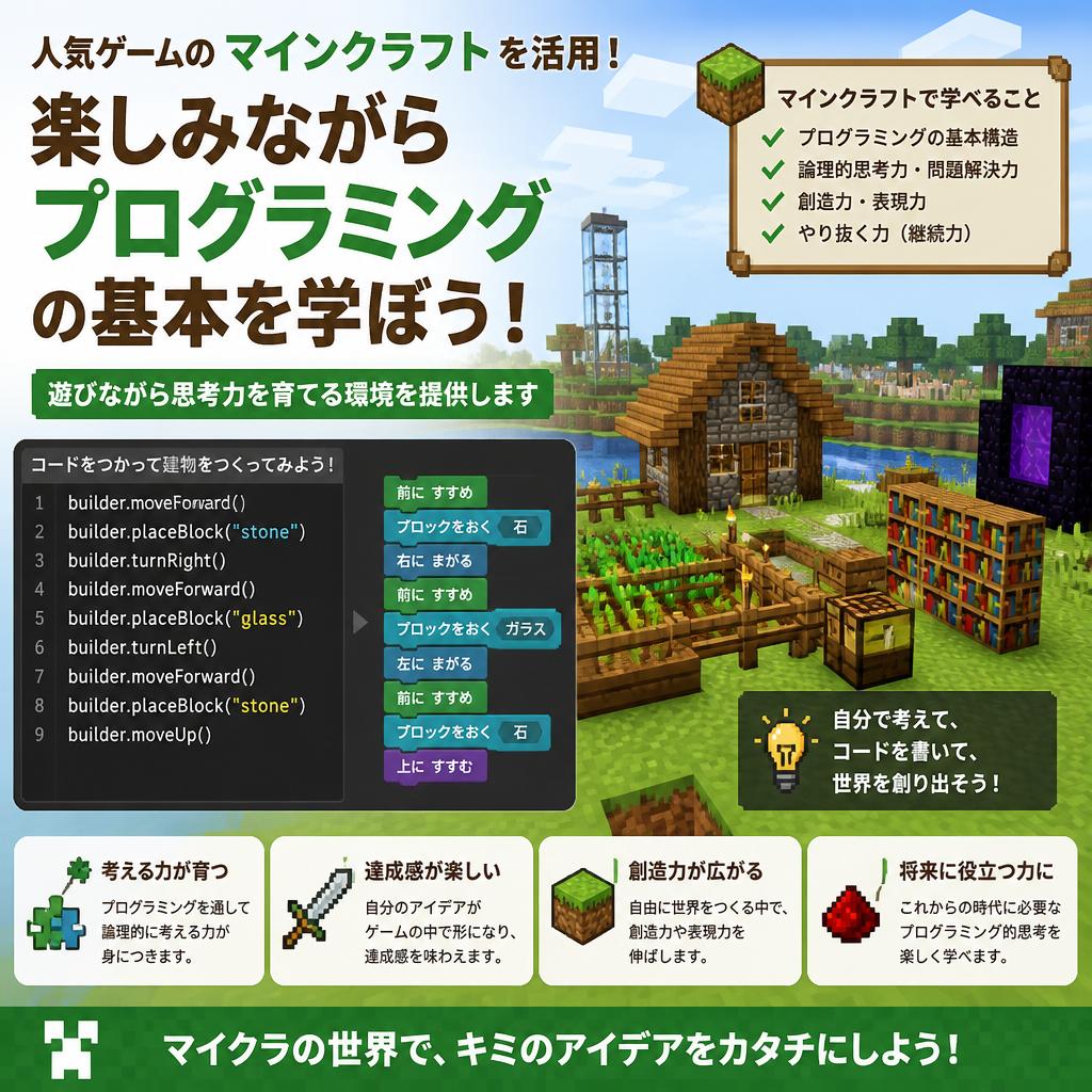 マインクラフトで学ぶ！